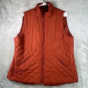 New Directions Women’s Puffer Vest Jacket, Rust Size XL